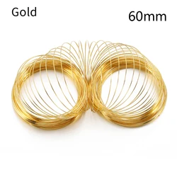 Versatile Metal Memory Steel Wire for Jewelry Making - 100 Loops (Gold 60mm)
