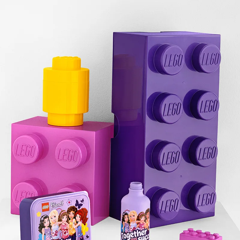Lego LEGO Room Home Building Blocks Collection Storage Box-4-Size Granule Parts Finishing Box Glittering Powder Purple