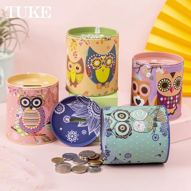 Vintage Owl Piggy Bank Tinplate Piggy Bank Childrens Gifts