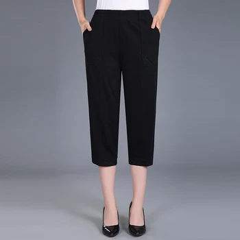 

ZOGAA Women Capris Pants Female Summer 2020 Women's High Waist Pants Woman Candy Color Straight Calf-Length Pants Plus Size