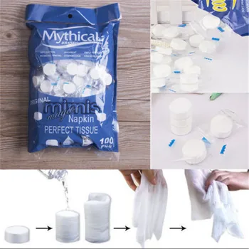 

2018 New And Fashion Classic 100pcs Magic Tissue Towels-Compressed Cleansing Hand Towels For Travel NEW