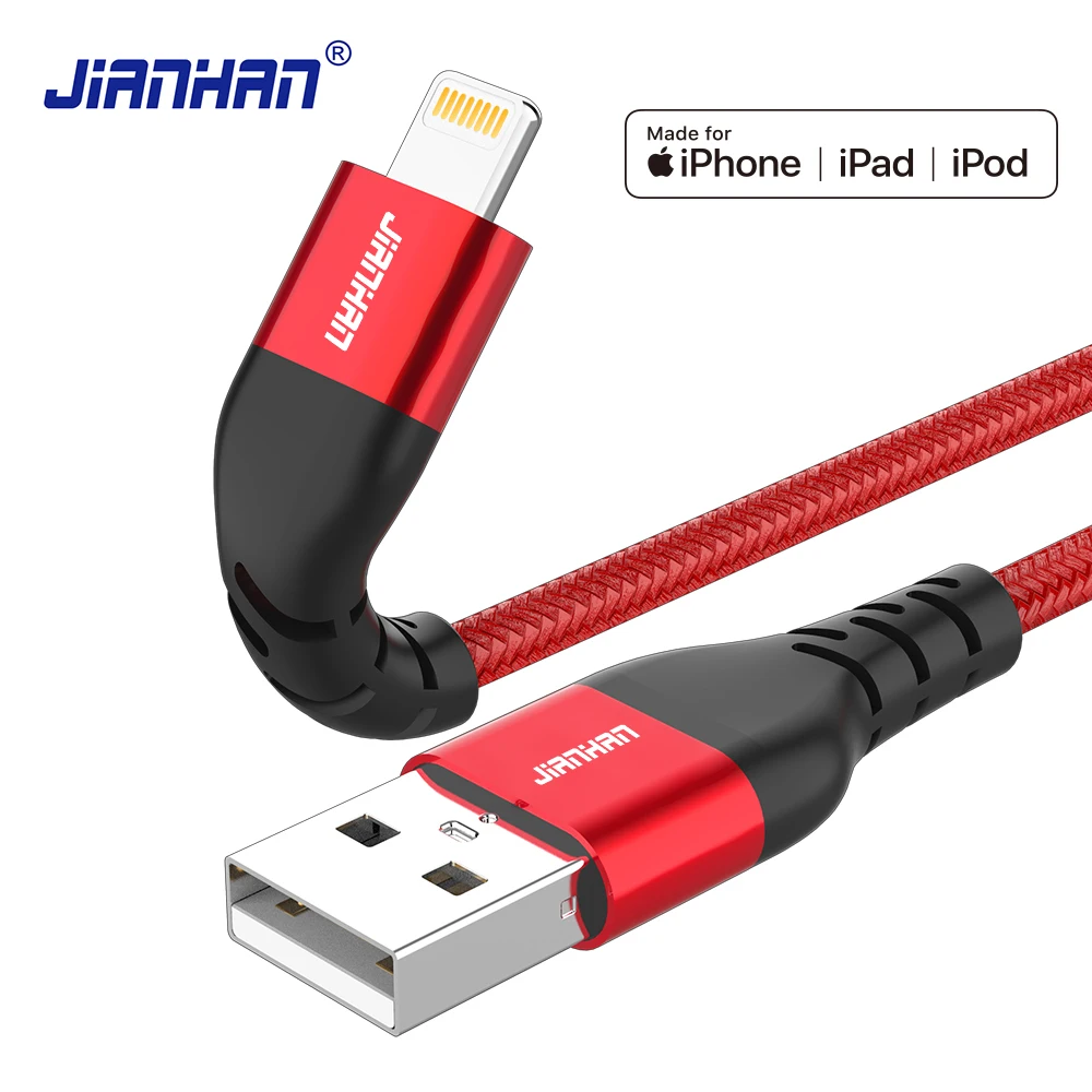 JianHan MFi USB-кабель для iPhone 11 X Xs 2.4A Быстрая зарядка Lightning-кабель SE 8 7 6 зарядки и
