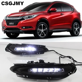 

DRL For Honda HRV HR-V 2015 2016 2017 2018 12V LED Car Daytime Running Light fog lamp with dynamic turn signal style relay