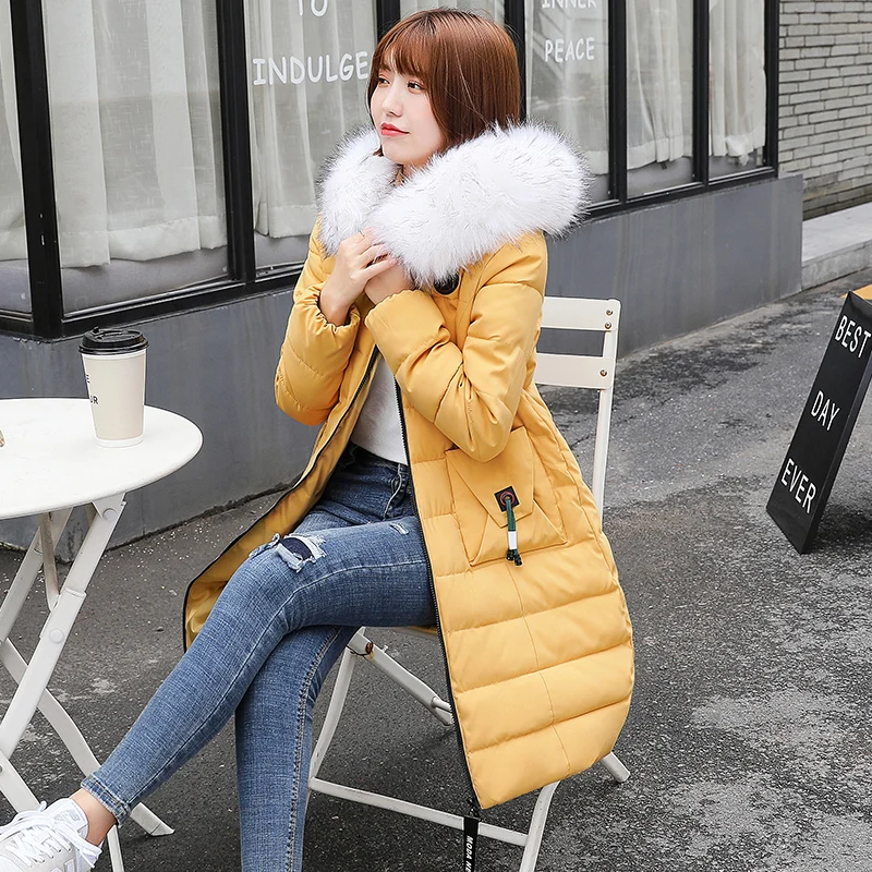 Women Winter Jacket Arrival With Fur collar Hooded Long Coat Cotton Padded Warm Parka plus size 7XL Womens Parkas