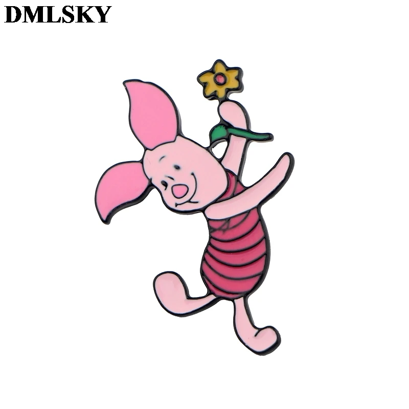 DMLSKY Pig милые булавки металлический значок мультяшный персонаж креативные булавки значок на рюкзаке булавки броши для одежды булавки для галстука M3948