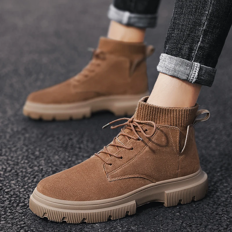 

Winter shoes men winter plus velvet men's shoes high shoes Martin boots tooling boots in the tide shoes men's casual shoes