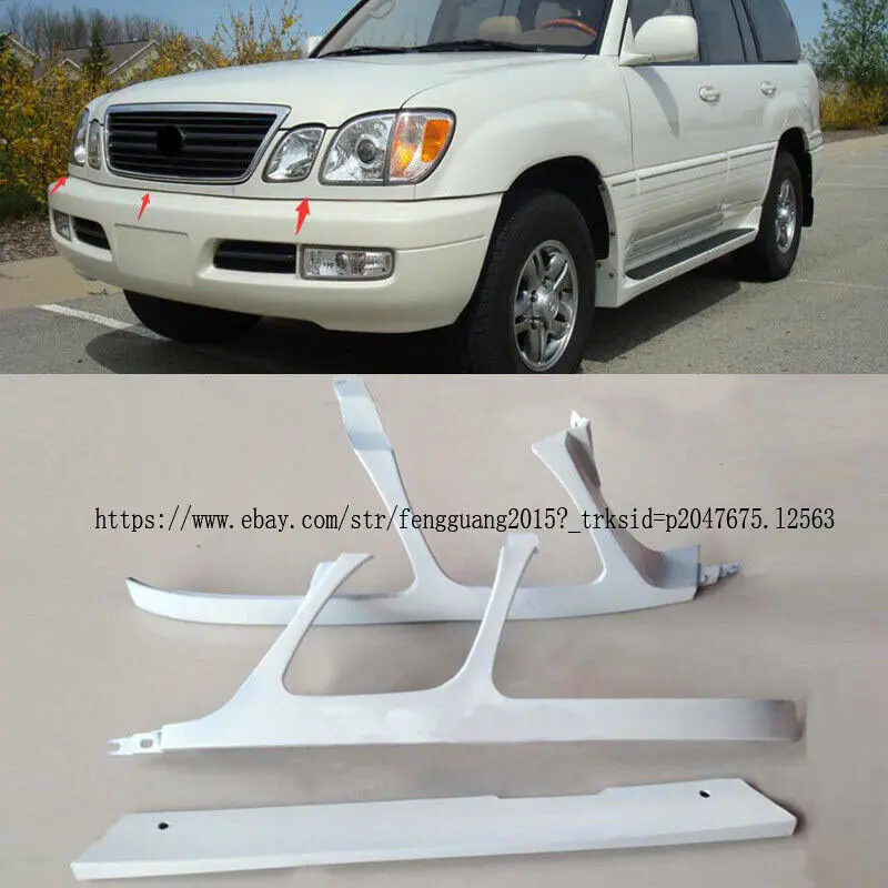 Для Lexus LX470 2003 2004 2005 2006 2007 передний бампер фар отделка под сети грунтовка автомобильные аксессуары 3 шт./компл