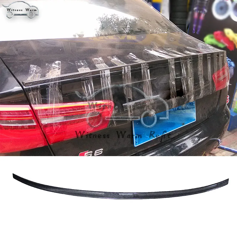 For Audi A6 C7 Spoiler Carbon Fiber Rear Spoiler Trunk Wing 2012 2013