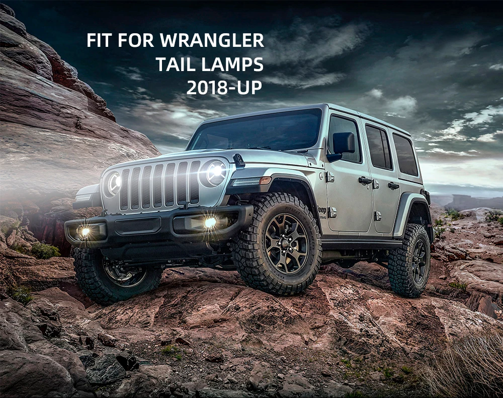 VLAND завод для автомобилей головной светильник для Wrangler задний фонарь светодиодный налобный фонарь с дневными ходовыми светильник и plug and play