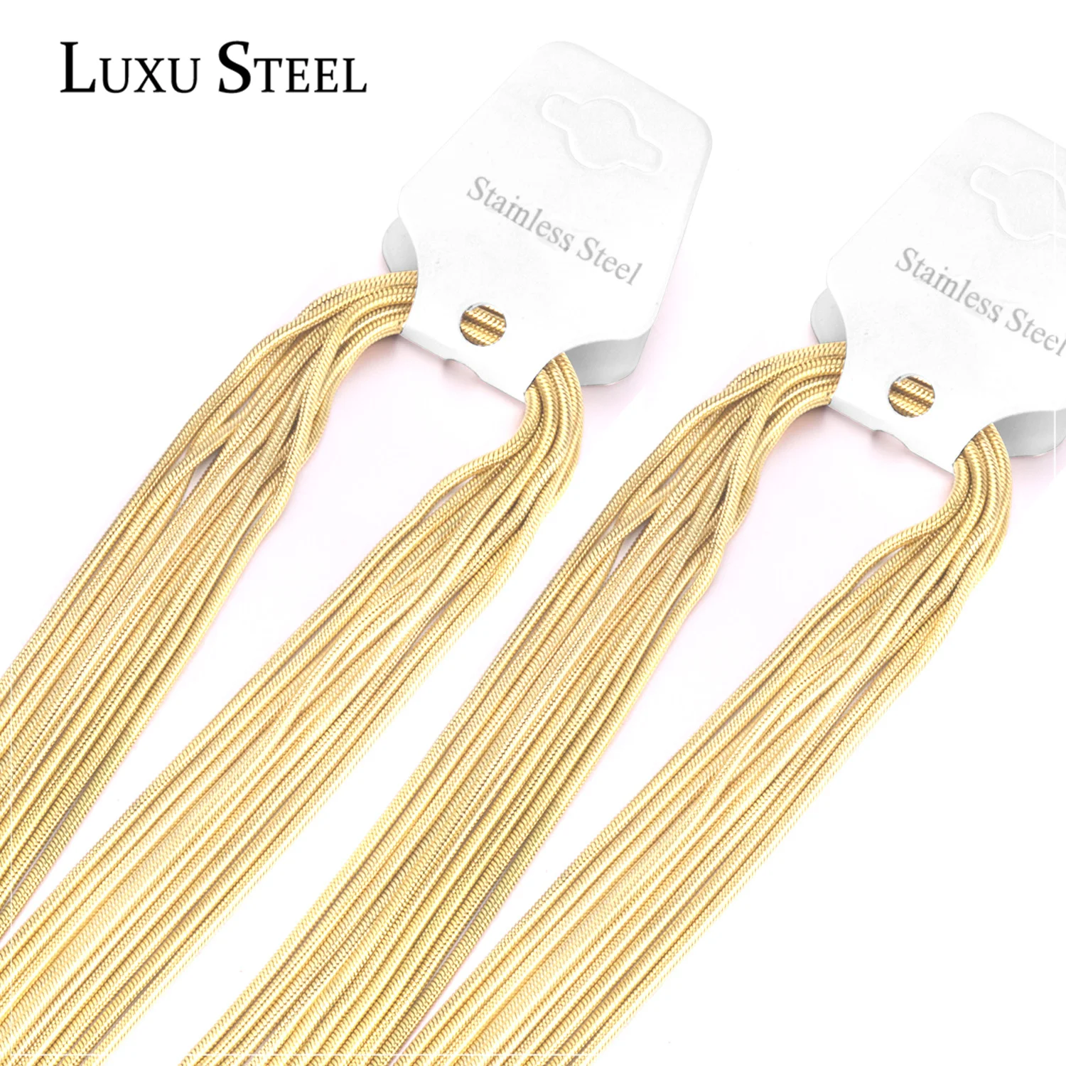 Цепочка LUXUSTEEL из нержавеющей стали ожерелье под змеиную кожу цвет золото/сталь 10