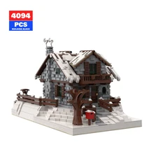 

MOC Creative Expert Ideas Winter Chalet Christmas Country Chalet modular House Building Blocks Set Collection Toys Holiday Gift