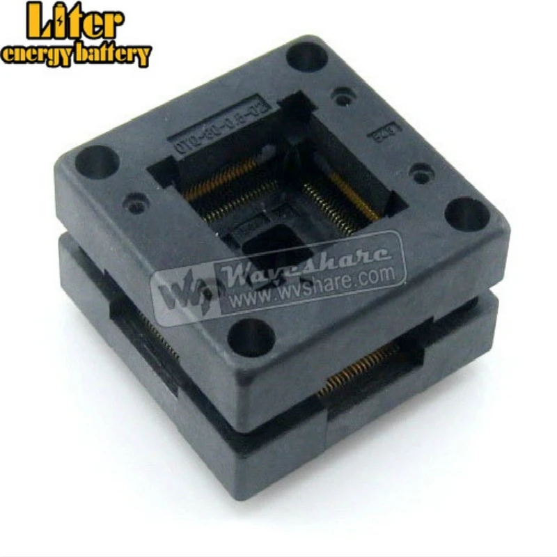 Enplas QFP80 OTQ-80-0.5-02 TQFP80 LQFP80 PQFP80 QFP IC тест ожога в гнездо 0,5 мм Pitch величина тела ИС 12*12 мм