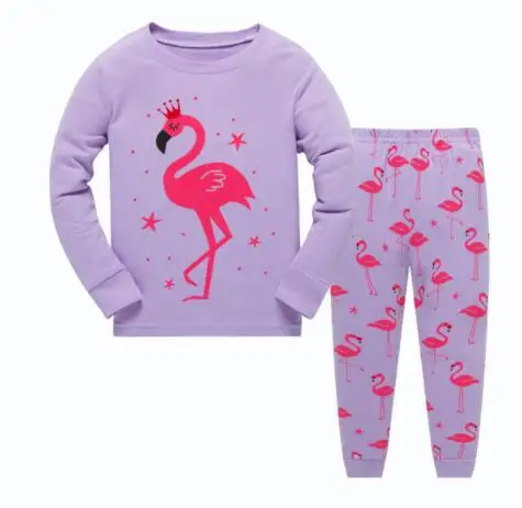 Повседневная хлопковая домашняя одежда для сна для мальчиков и девочек; комплекты одежды; детские пижамы с длинными рукавами и рисунком; комплект повседневной пижамы для девочек - Цвет: Model 6