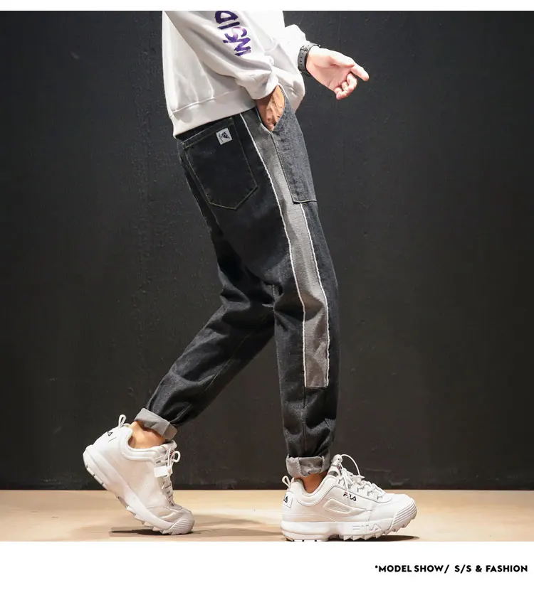 Autumn Pop Jeans Men Large Size Straight Slim Casual Pants Men Cotton Fashion Loose Micro-elastic Jeans Size M-5XL