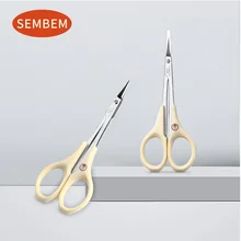 SEMBEM тонкие Острые кончики для макияжа, ножницы для бровей из нержавеющей стали, изогнутые кончики, ножницы для красоты, маленькие маникюрные ножницы для стрижки SEMBEM тонкие Острые кончики для макияжа, ножницы для бровей из нержавеющей стали, изогнутые кончики, ножницы для красоты, маленькие маникюрные ножницы для стрижки
