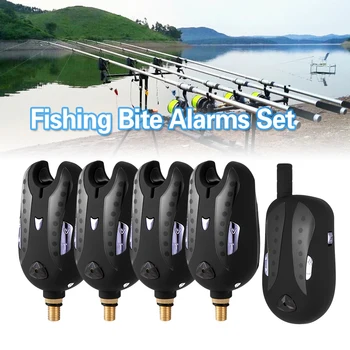 

Lixada 5 Size Wireless Electronic Fishing Bite Alarm Set Fishing Receiver Sound Alert Kit Led Alarm Indicator With Zippered Case