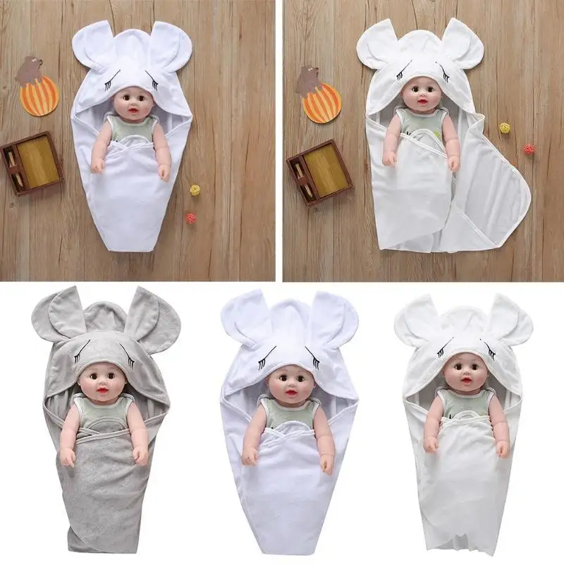 Спальный мешок с рисунком из мультфильма, мягкий полиэстеровый хлопковый удобный спальный мешок с капюшоном в виде кролика, детское Пеленальное полотенце, банное полотенце, одеяло для сна