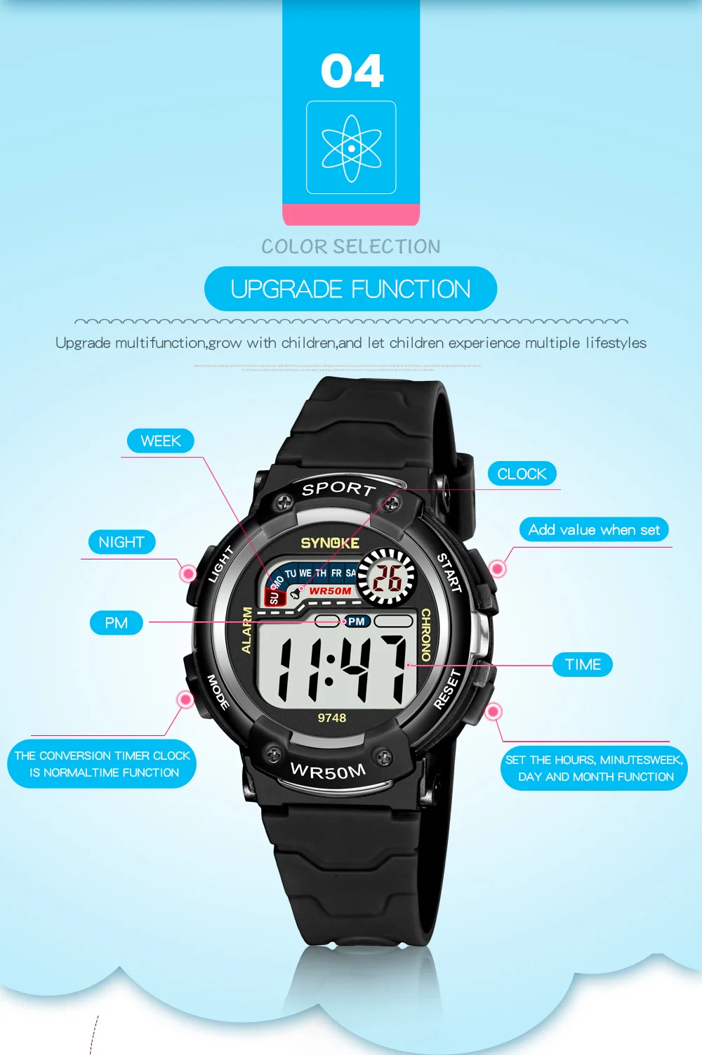 Детская одежда для мальчиков и девочек часы студент цифровые LED-часы спортивные Водонепроницаемый силиконовый ремешок энергичный дизайн циферблата детские часы Relogio Infantil часы
