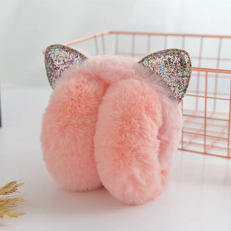 Женские зимние теплые однотонные наушники Kawaii простые студенческие милые розовые мягкие высококачественные удобные женские модные теплые наушники