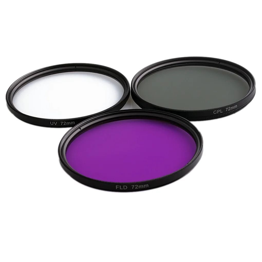 3 in 1 Lens Filter Set UV + CPL + FLD 49MM 52MM 55MM 58MM 62MM 67MM 72MM 77MM for Cannon Nikon Sony Camera Lens