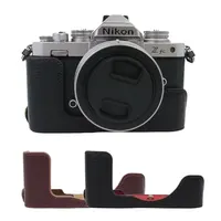 Bolsa de cámara de cuero genuino, cubierta del cuerpo de media cubierta para Nikon Z fc ZFC Z-FC