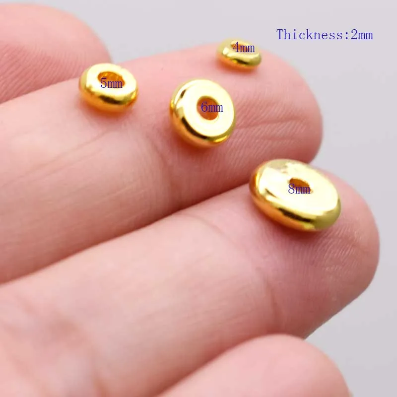 

Free Shipping 4mm/5mm/6mm/8mm Gold Stainless Steel Fashion Round Tag Pendants Beads DIY Bracelet Charm Jewelry Finding