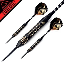New CUESOUL 3PCS Professional Steel Tip Darts 22g With Laser Dart Flights Black Color