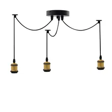 Один в трех металлических ретро украшения держатель лампы светодиодные лампы Европа и Америка Современный арт ламповый Цоколь для люстры E27 Эдисона винт