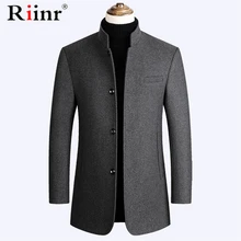 Бренд riinr, мужское шерстяное пальто со стоячим воротником, новое однотонное высококачественное мужское шерстяное пальто, роскошное шерстяное пальто, мужское M-3XL