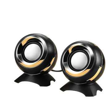 

Q8 USB Wired Computer Speakers Bass Horns for Laptop Desktop Phone Powerful Speaker o Multimedia Loudspeaker-Plating Black