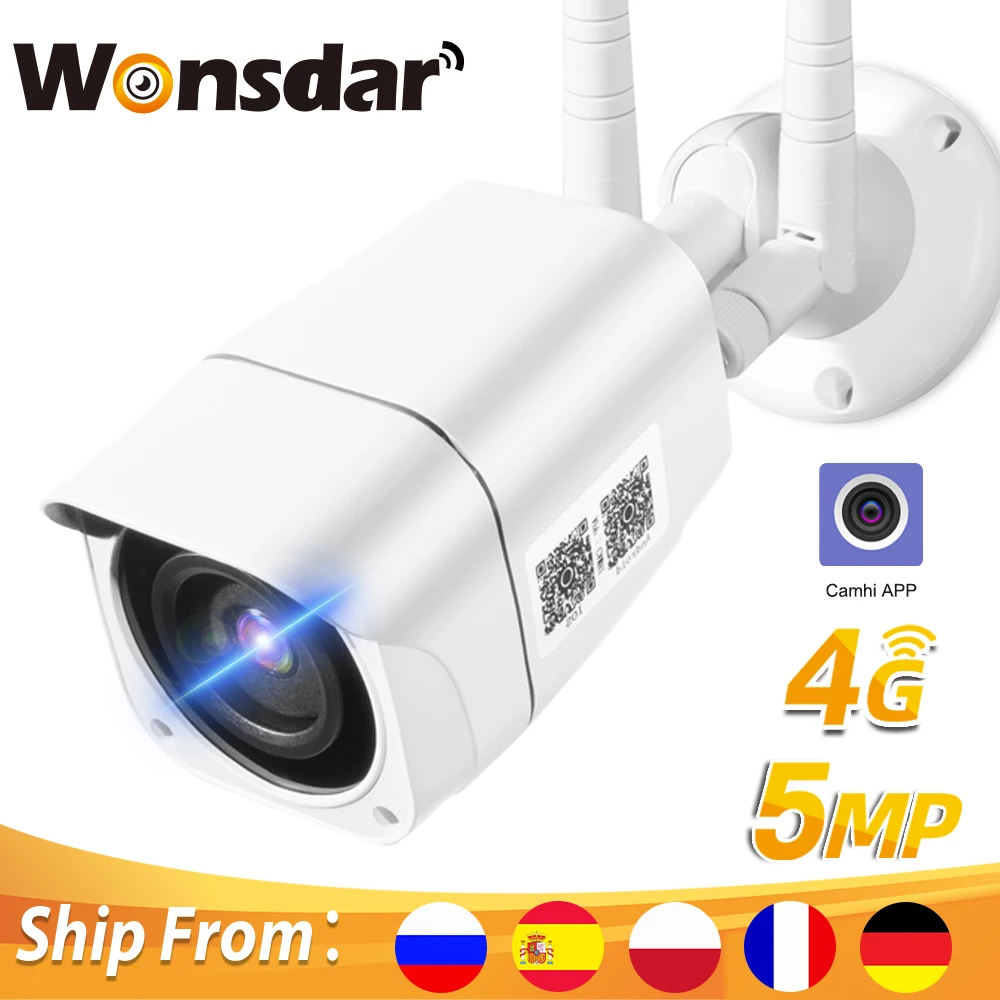 Беспроводной GSM sim-карты 4G Камера 5MP цилиндрическая наружная HD CCTV ip-камера