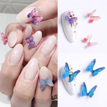 

3D Resin Metal Gold Silver Butterfly Jewelry Nail Sequins Decoration Beautiful Nail DIY Design Mixed Size Nail Art Accessories