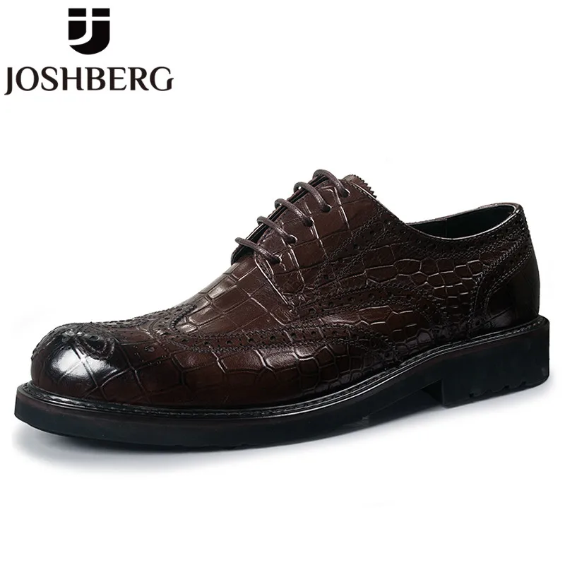 

JOSHBERG Brand Designer Men's Shoes Summer Trending Comfy Derby Shoes British Style Loafers For Men Sapato Oxford Masculino