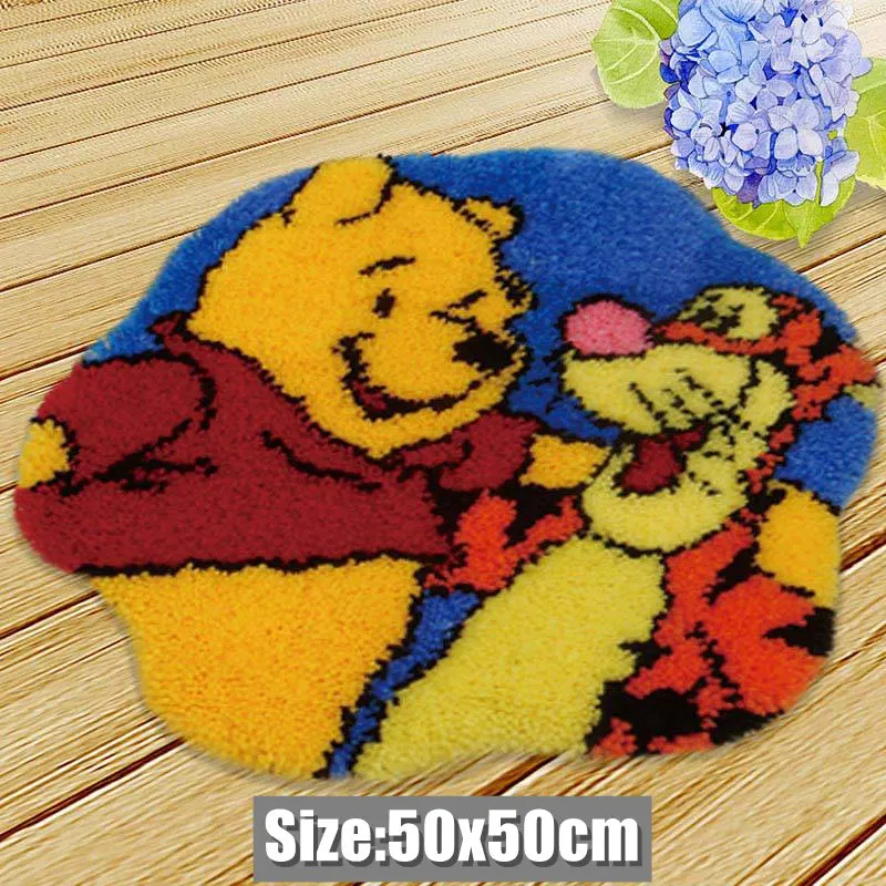 Carpet Embroidery Latch Hook Kit Foamiran Disney Mickey Winnie Undefined Latch Hook Rug Button Pad Package Smyrna Package Carpet 