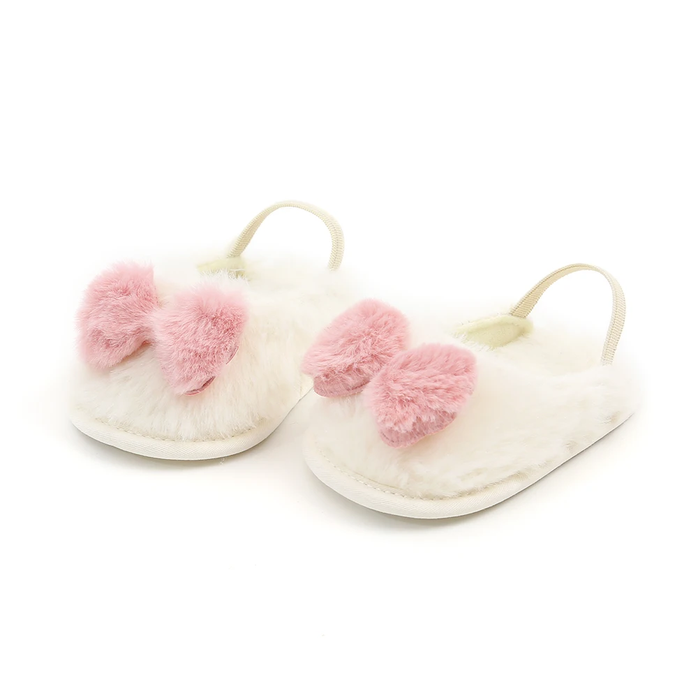 Cute Newborn Toddler Baby Boys Girl Infant Faux Bow Soft Crib Warm Shoes Casual Bow Winter Kids Boys Girls Crib Shoes