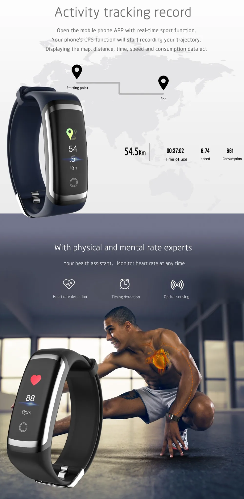 Longet умный Браслет M4 спортивный браслет FitnessTracker водонепроницаемый монитор HeartRate с монитором сна мужские часы для IOS xiaomi