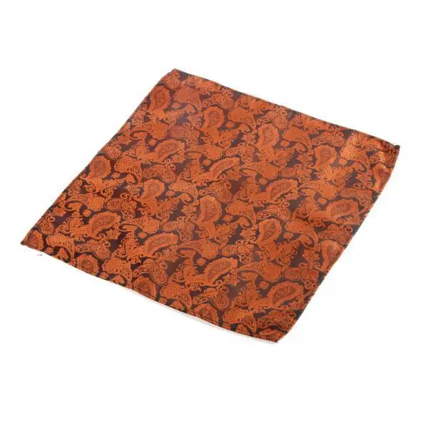 

Men's Peiris Pattern Pocket Square Hankie Hanky Handkerchief Brown
