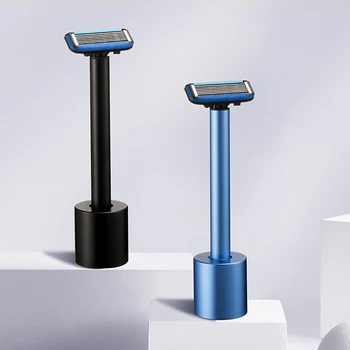 

Shaving Razor for Men Metal Handle Manual Shaver with Six-Blade Razor System Pivoting Razor Head for Hair Removal Barber Razor