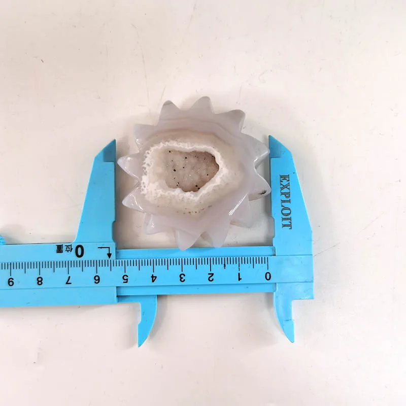 Натуральный агат Geode форма солнца резной кристалл исцеление энергетический камень для Рождественский подарок для украшения дома XSY