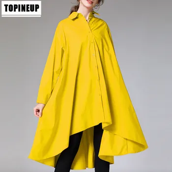 

Large Size Loose Blouses Spring Cotton Midi Long Blouse Women Roll Up Sleeve Casual Work Plain Tops Shirts chemisier femme