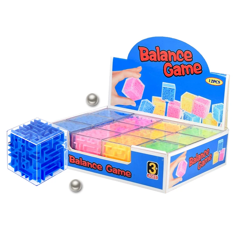 

3D Cube Puzzle Maze Toy Hand Game Case Box Fun Brain Game Challenge Toys Mini Balance Educational Toys for Children