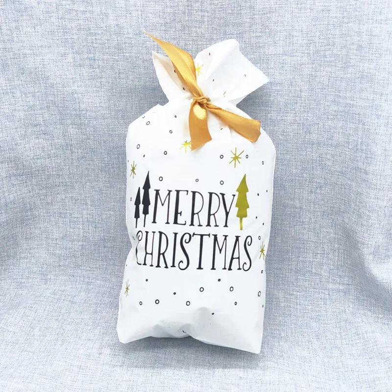 merry white 12 шт. веселые рождественские подарочные сумки Санта Клаус Рождественская елка упаковочные сумки с новым годом рождественские конфеты сумки Navidad Noel - Цвет: merry white