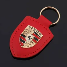 Красный щит автомобильный логотип кожаный автомобиль с металлическим брелком реклама талии подвесной брелок с кольцом цепь кулон