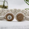 1PC Curtain Holder Cilp Handwork White Woven Cotton Magnet Curtain Tieback Buckle Rope Holdback Drapery Home Decoration ► Photo 3/6