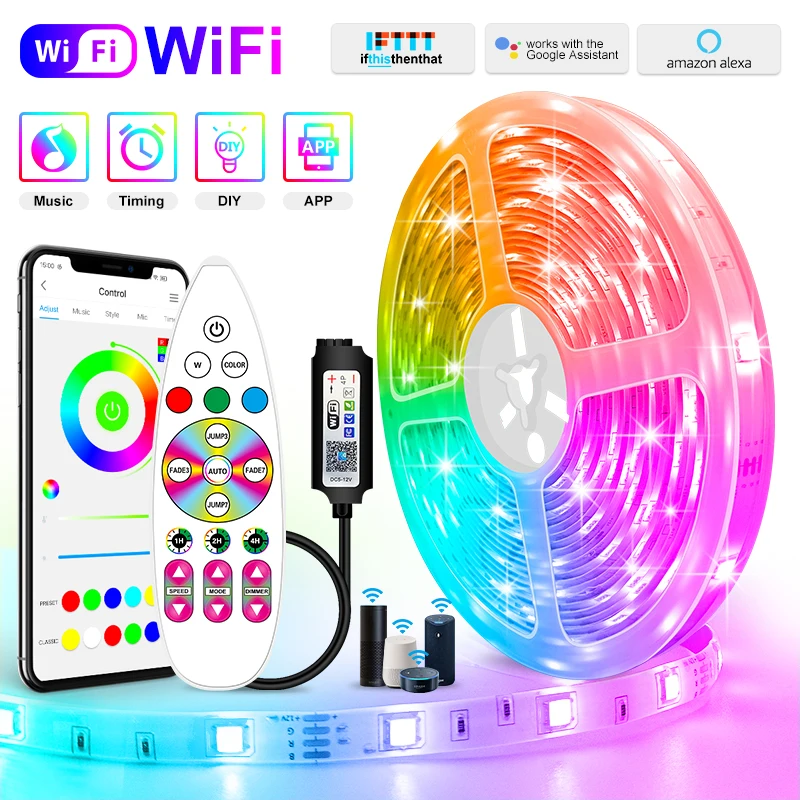 Светодиодные ленты RGB 5050/2835 с Wi-Fi 5-30 м | Лампы и освещение