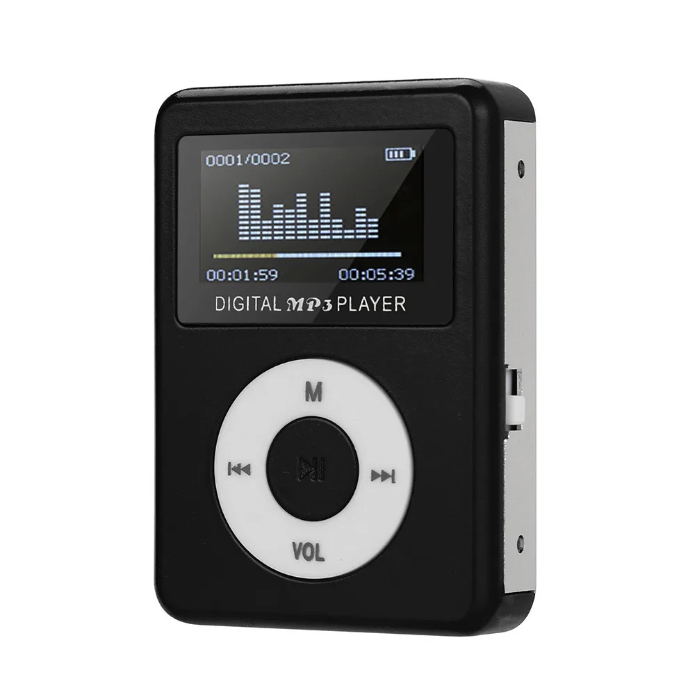 USB мини MP3-плеер ЖК-экран Поддержка 32 ГБ Micro SD TF карта# T2