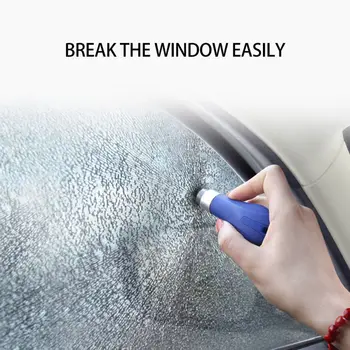 

Car Safety Hammer Car Emergency Escape Broken Rescue Tool, Keychain Chain Lifebelt Cutter Broken Window Glass ONE