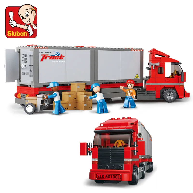 345Pcs Urban Double Container Freight Car Transport Truck Enlighten Building Blocks City Bricks Educational Toys for Children | Игрушки и