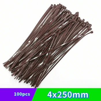 

Cable management 4x250mm self-locking nylon winding strapping strip 3.6*250 brown strapping strip 100 strips/bag