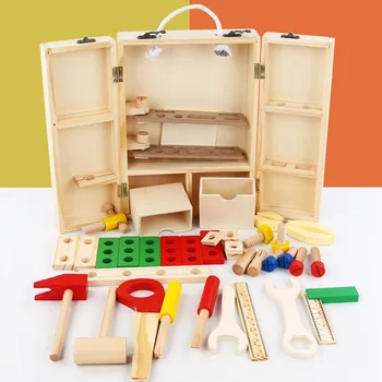 

Children's playhouse puzzle building block toy simulation disassembly kit screw nut wrench repair kit toy